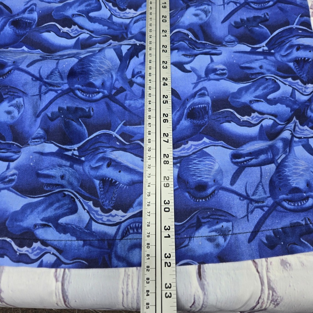 High Seas Trading Co Mens Blue Shark Print Button Up Hawaiian Shirt XXXL USA - Picture 8 of 8
